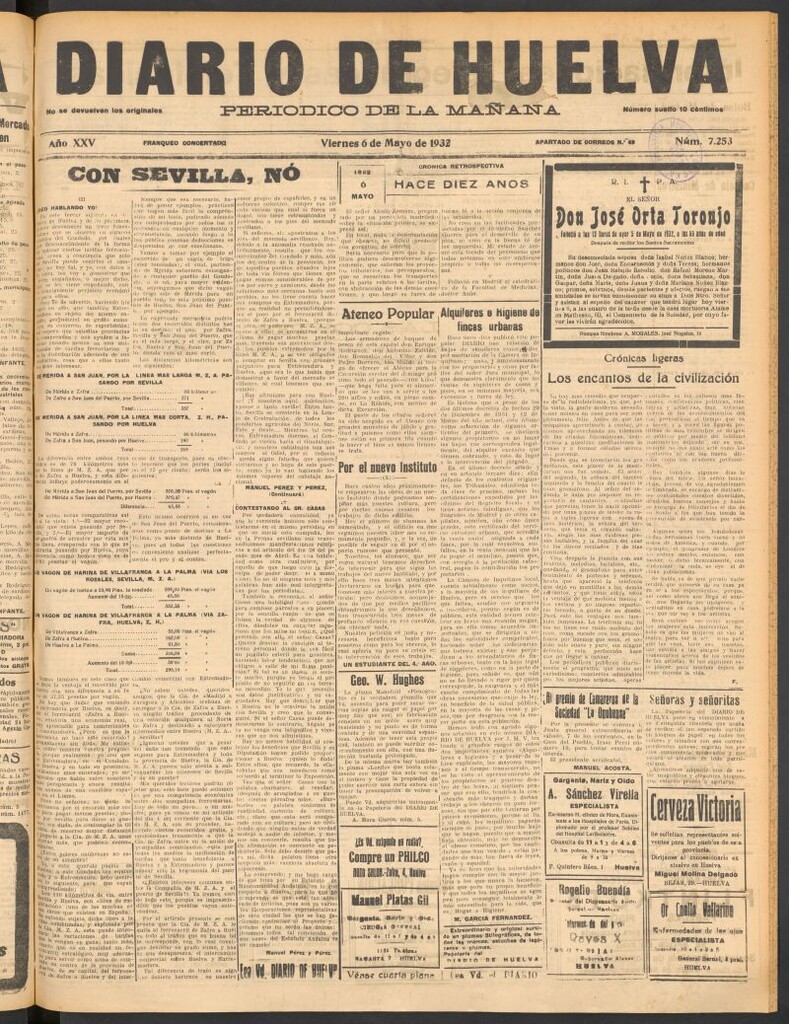 Miniatura de Diario de Huelva : periódico independiente del 6 de mayo de 1932