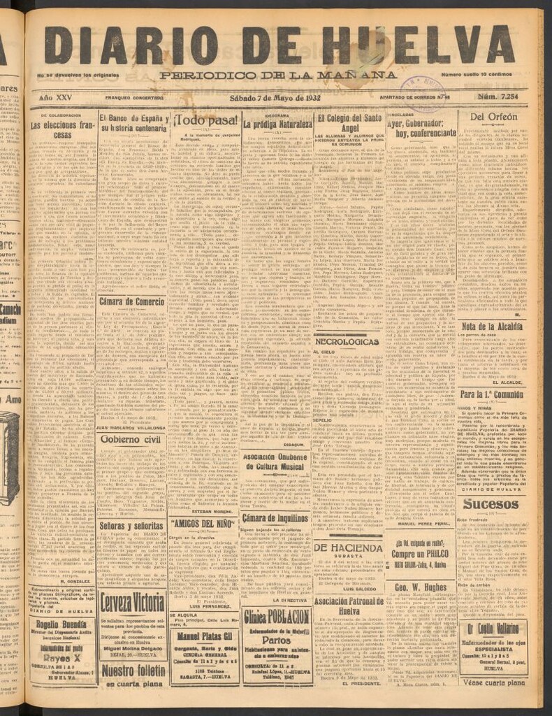 Miniatura de Diario de Huelva : periódico independiente del 7 de mayo de 1932