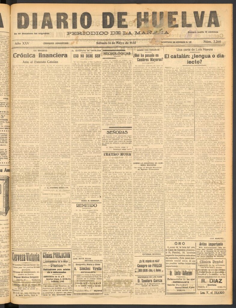 Miniatura de Diario de Huelva : periódico independiente del 14 de mayo de 1932