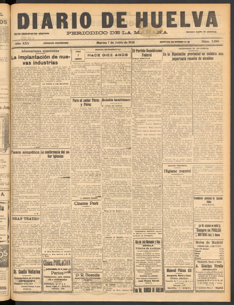 Miniatura de Diario de Huelva : periódico independiente del 7 de junio de 1932