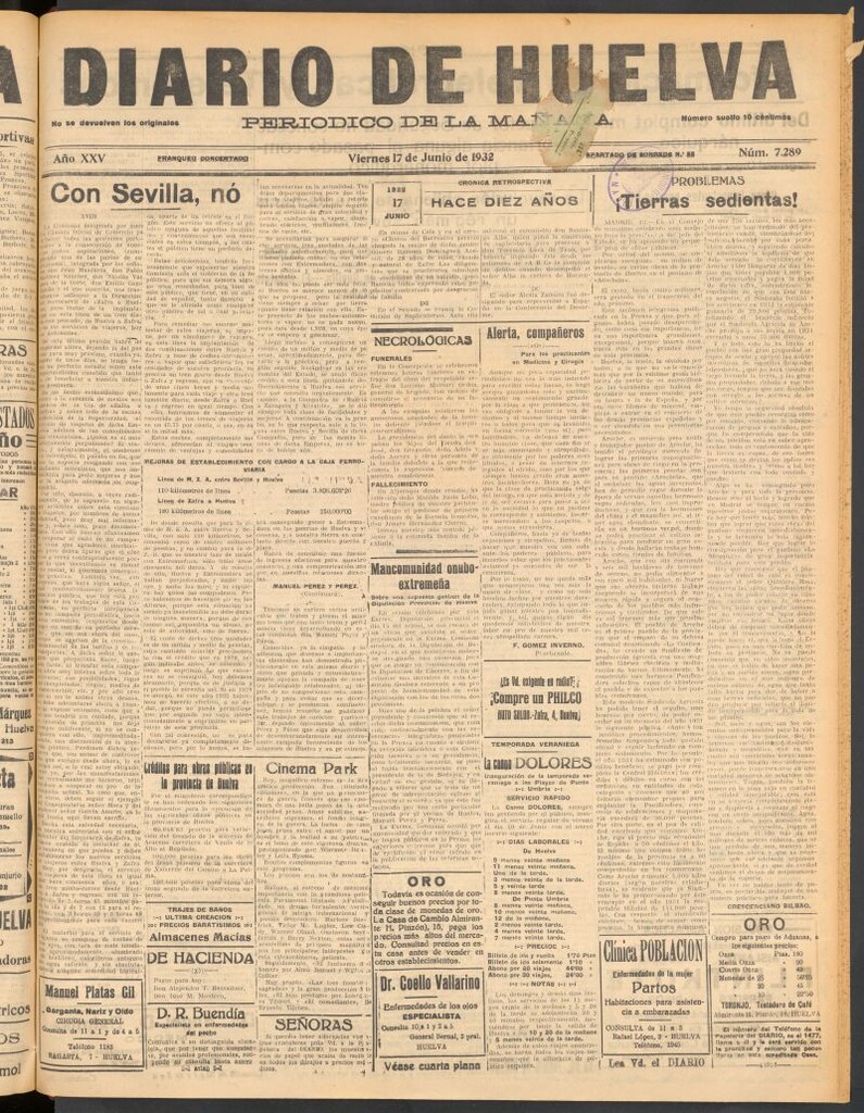 Miniatura de Diario de Huelva : periódico independiente del 17 de junio de 1932