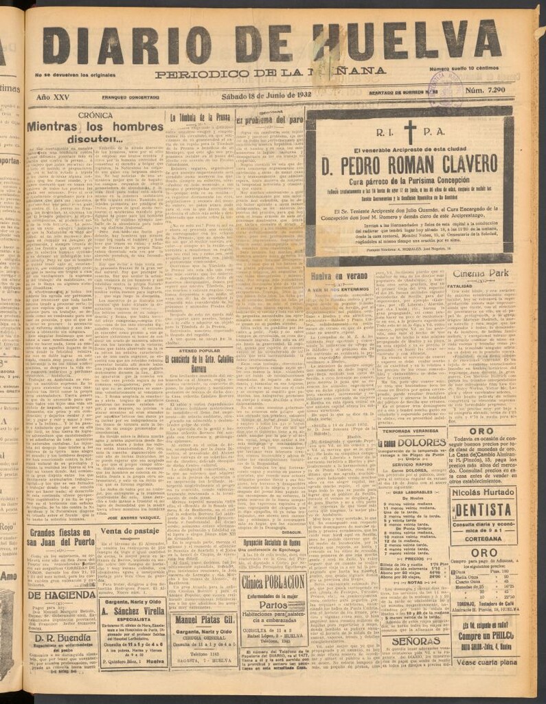 Miniatura de Diario de Huelva : periódico independiente del 18 de junio de 1932