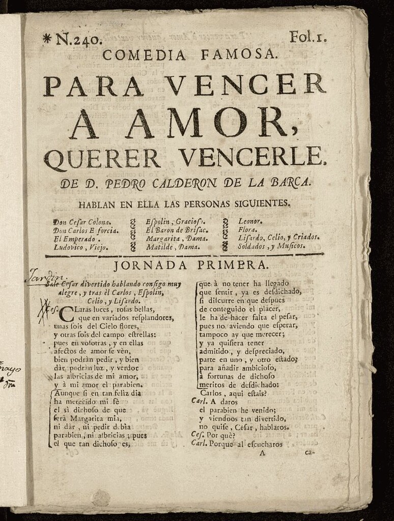 Miniatura de Para vencer amor, querer vencerle