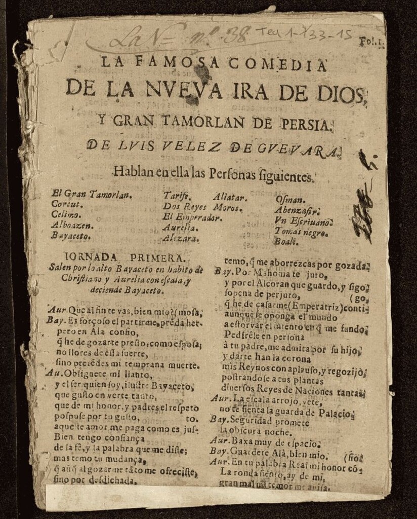 Miniatura de La nueva ira de Dios y Gran Tamorlán de Persia