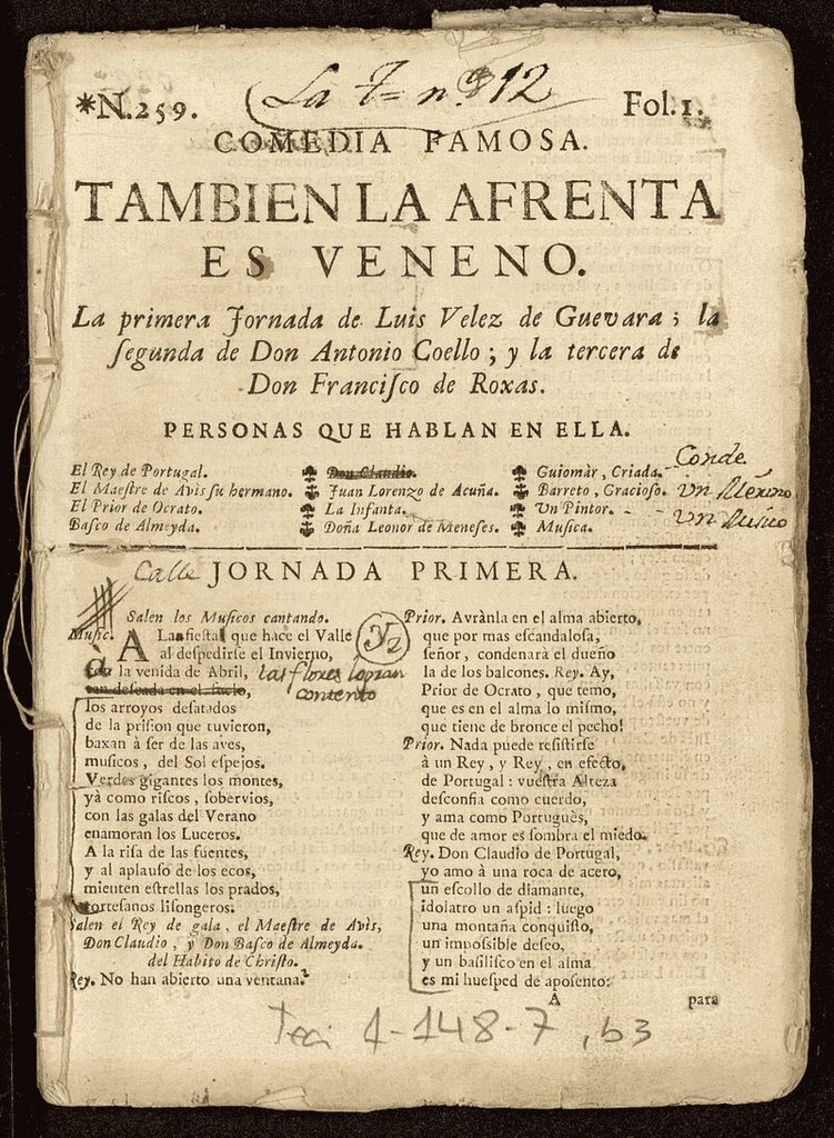 Miniatura de También la afrenta es veneno