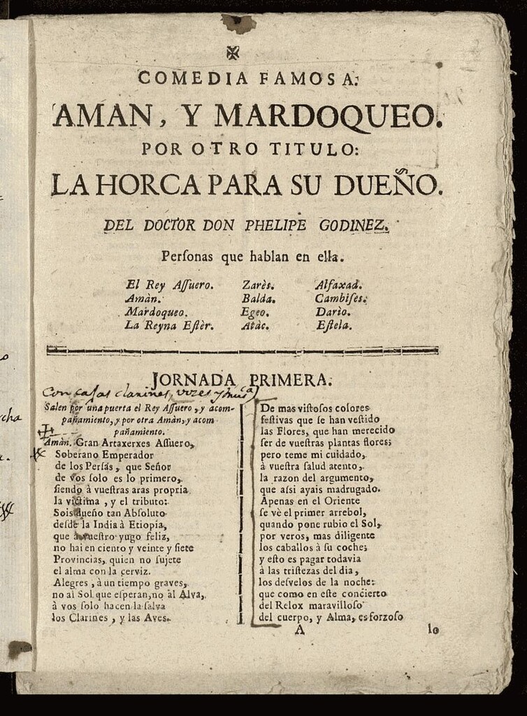 Miniatura de Amán y Mardoqueo