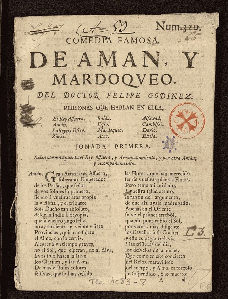 Miniatura de Amán y Mardoqueo