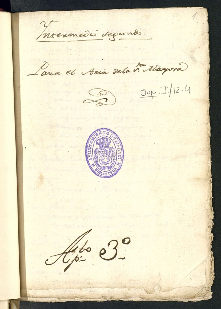 Miniatura de Intermedio segundo para el aria de la Señora Mayora