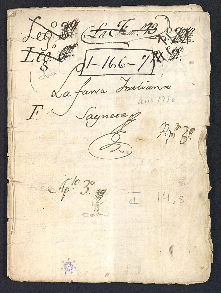 Miniatura de La farsa italiana: Saynete Para la Compª de Juan Ponce
