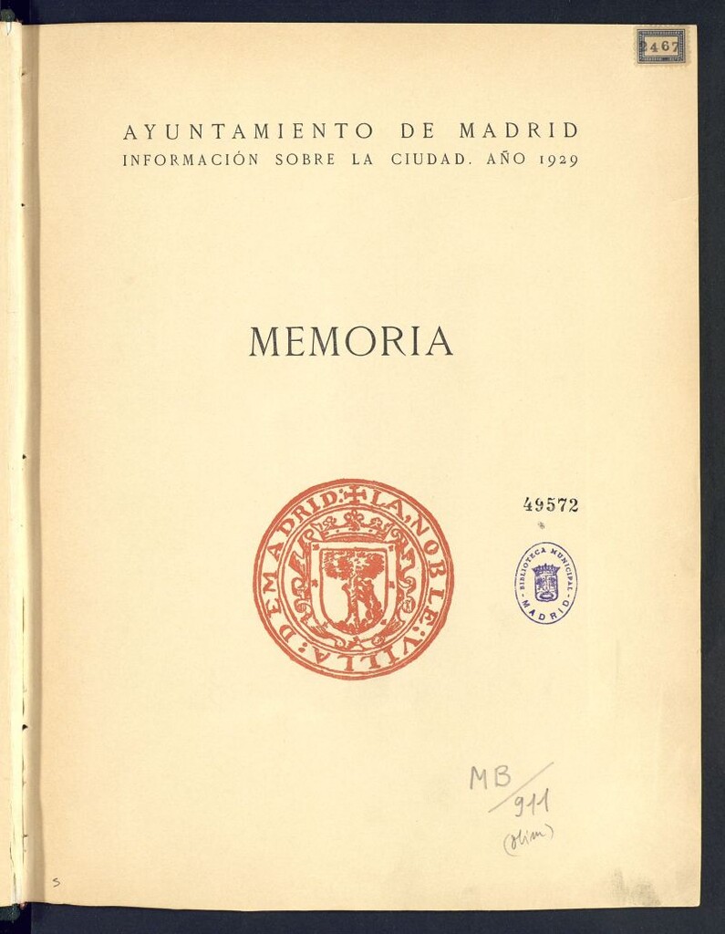 Miniatura de Memoria: información sobre la ciudad, año 1929