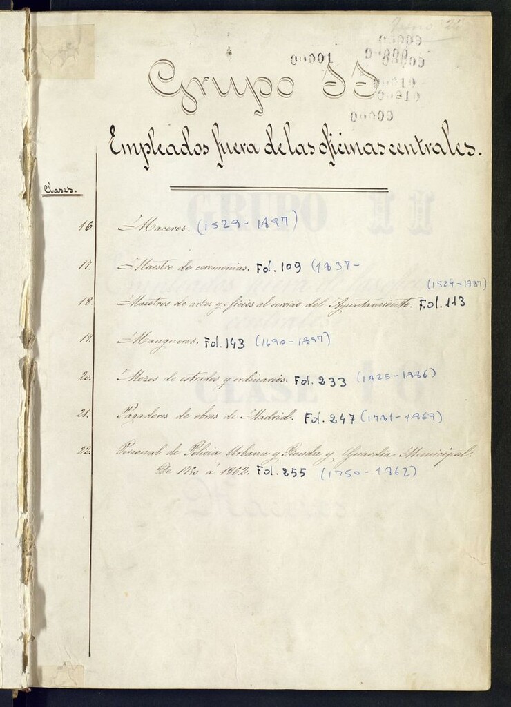 Miniatura de Inventario de Secretaría (Tomo 23) : Empleados fuera de las oficinascentrales (1524-1897)