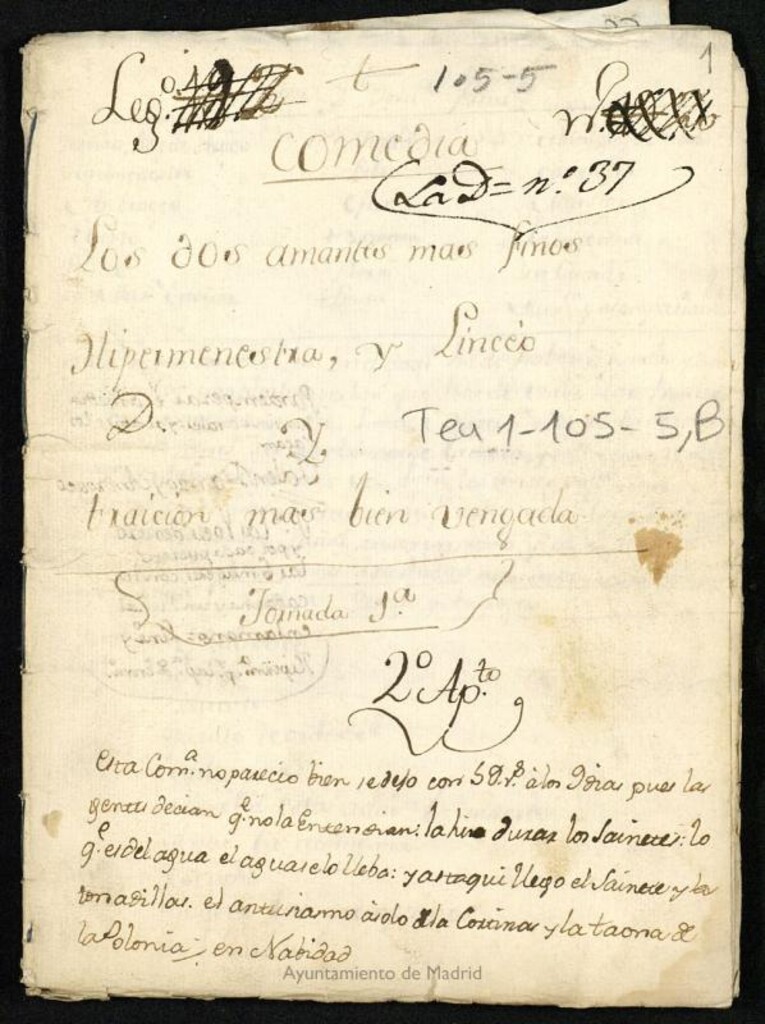 Miniatura de Hipermenestra y Linceo