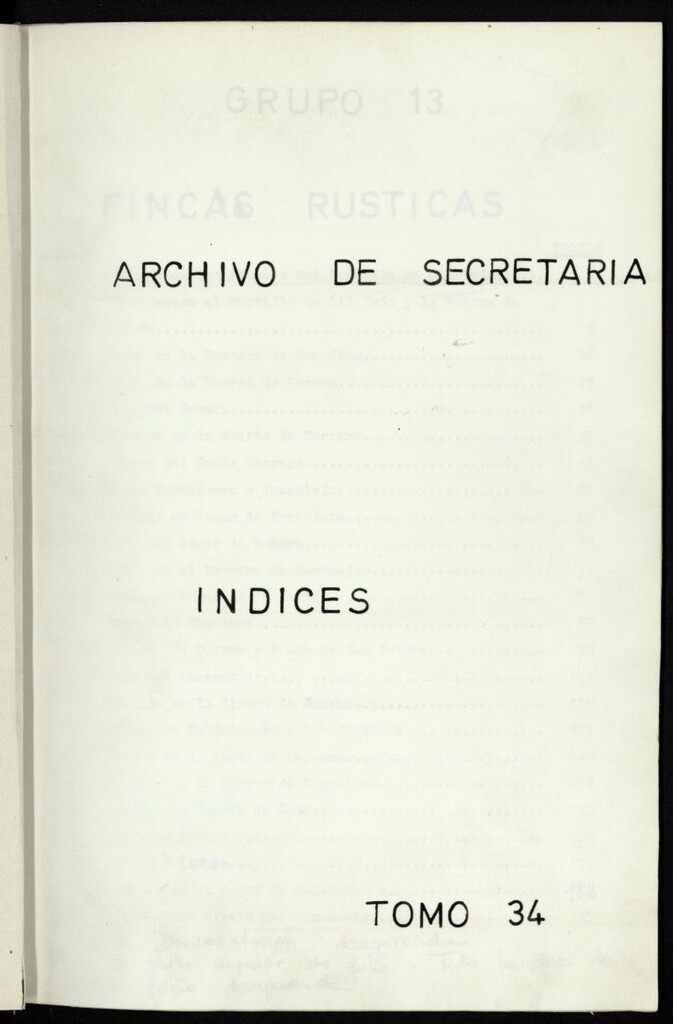Miniatura de Inventario de Secretaría (Tomo 34): Fincas rústicas (1437-1892)