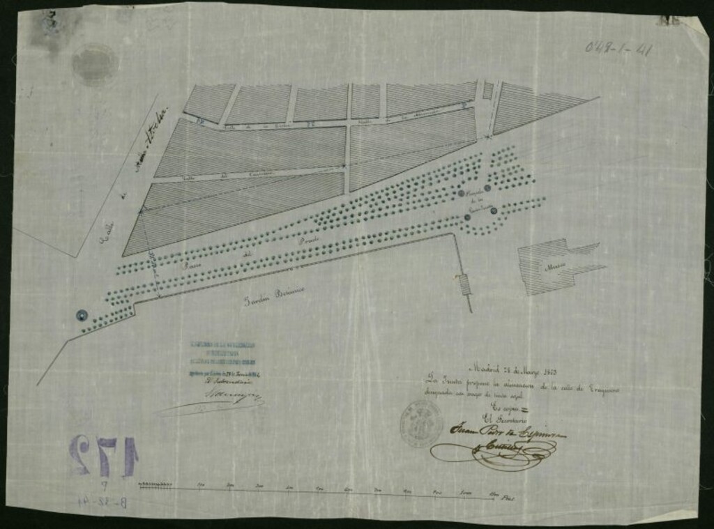 Miniatura de Plano para propuesta de alineación del Paseo del Prado hasta su confluencia con la calle Atocha
