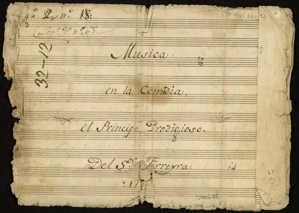 Miniatura de Música en la comedia El príncipe prodigioso