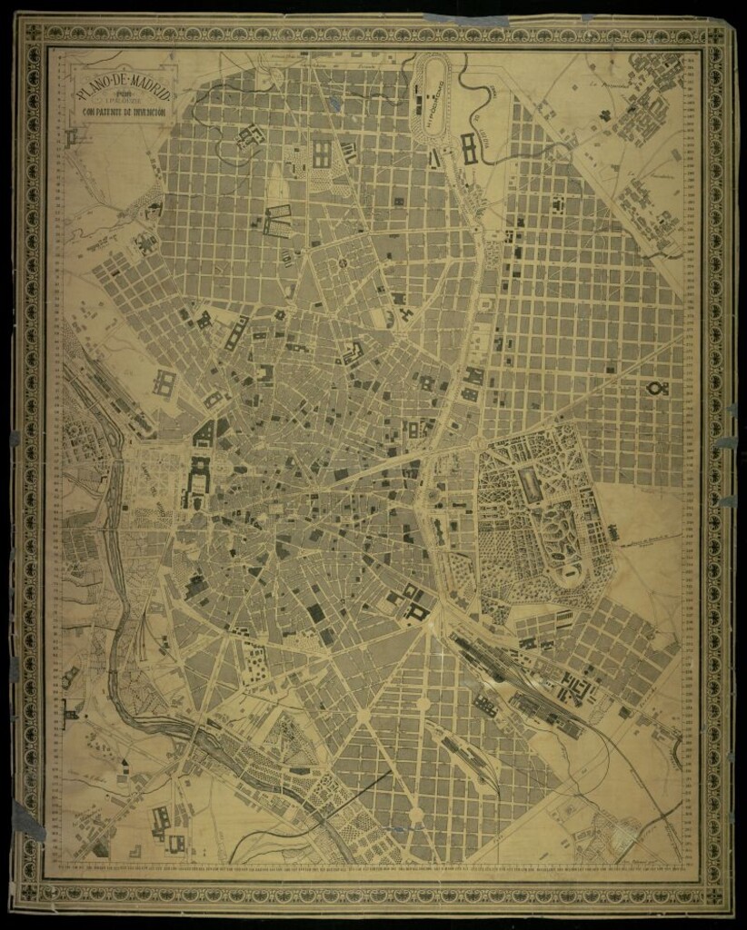 Miniatura de Plano de Madrid con patente de invención
