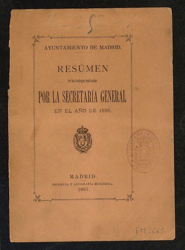 Miniatura de Resumen de los trabajos realizados por la Secretaría general en el año de 1886