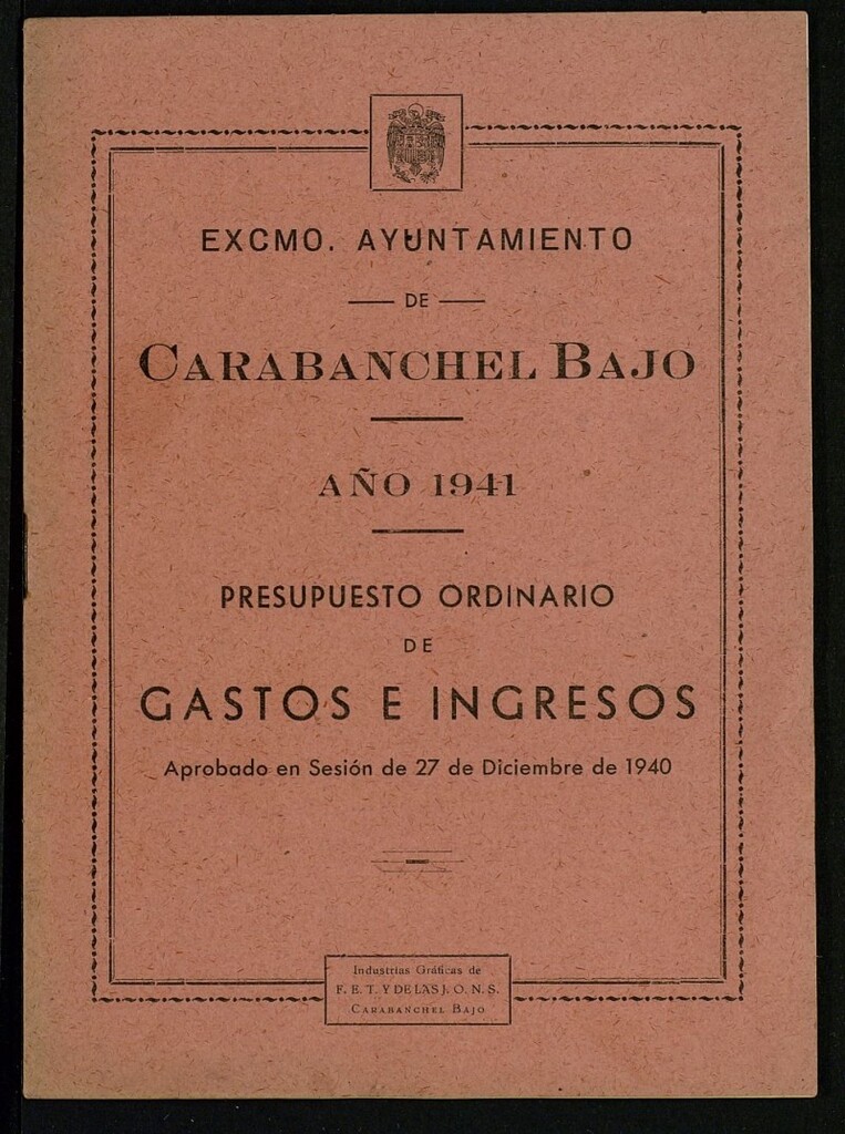 Miniatura de Presupuesto ordinario de gastos e ingresos aprobado en sesión de 27 de diciembre de 1940