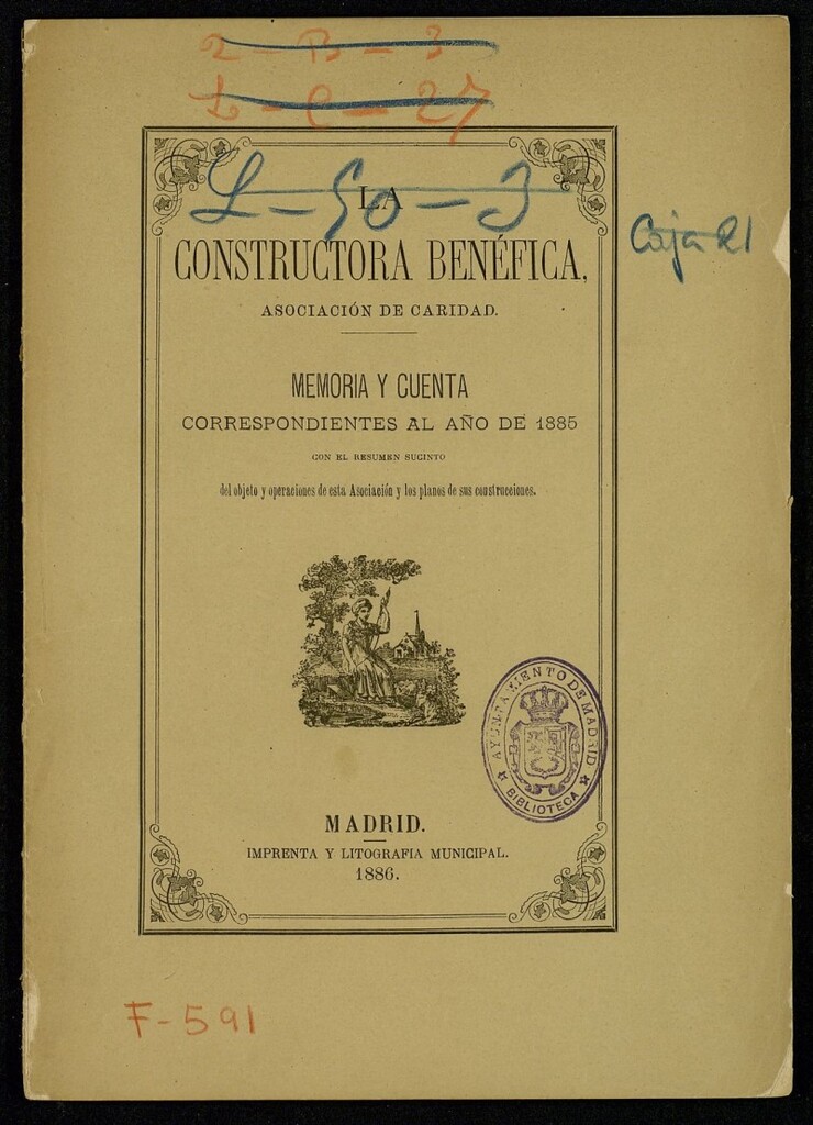 Miniatura de Memoria y cuenta correspondiente al año 1885 con el resumen sucinto del objeto y operaciones de esta Asociacion y los planos de sus construcciones