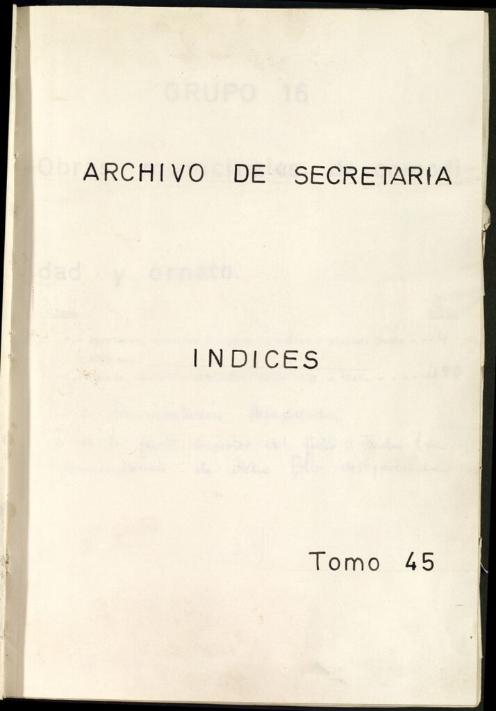 Miniatura de Inventario de Secretaría (Tomo 45) : obras municipales 1493-1897