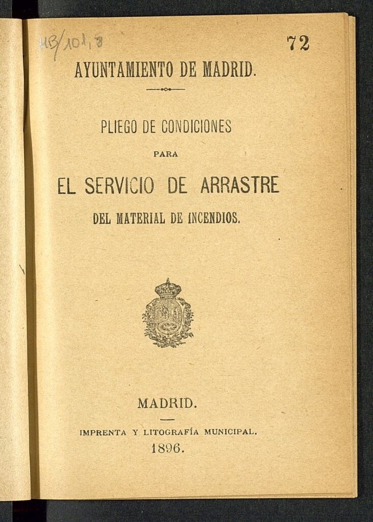Miniatura de Pliego de condiciones para el servicio de arrastre de material de incendios.