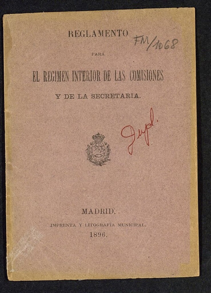 Miniatura de Reglamento para el régimen interior de las comisiones y de la Secretaría