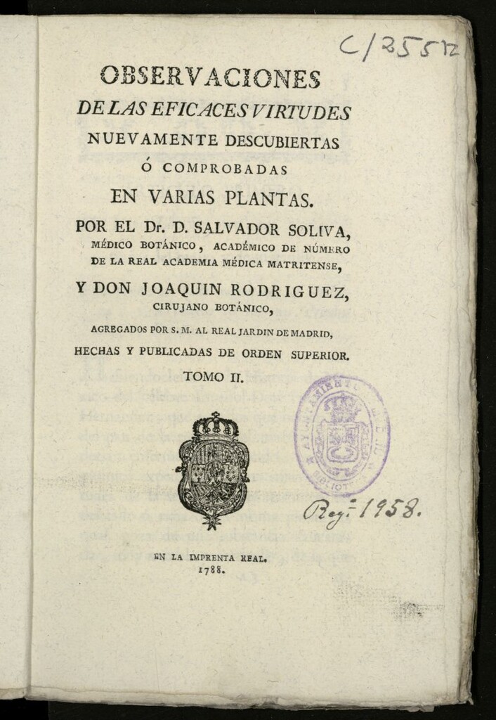 Miniatura de Observaciones de las eficaces virtudes nuevamente descubiertas o comprobadas en varias plantas