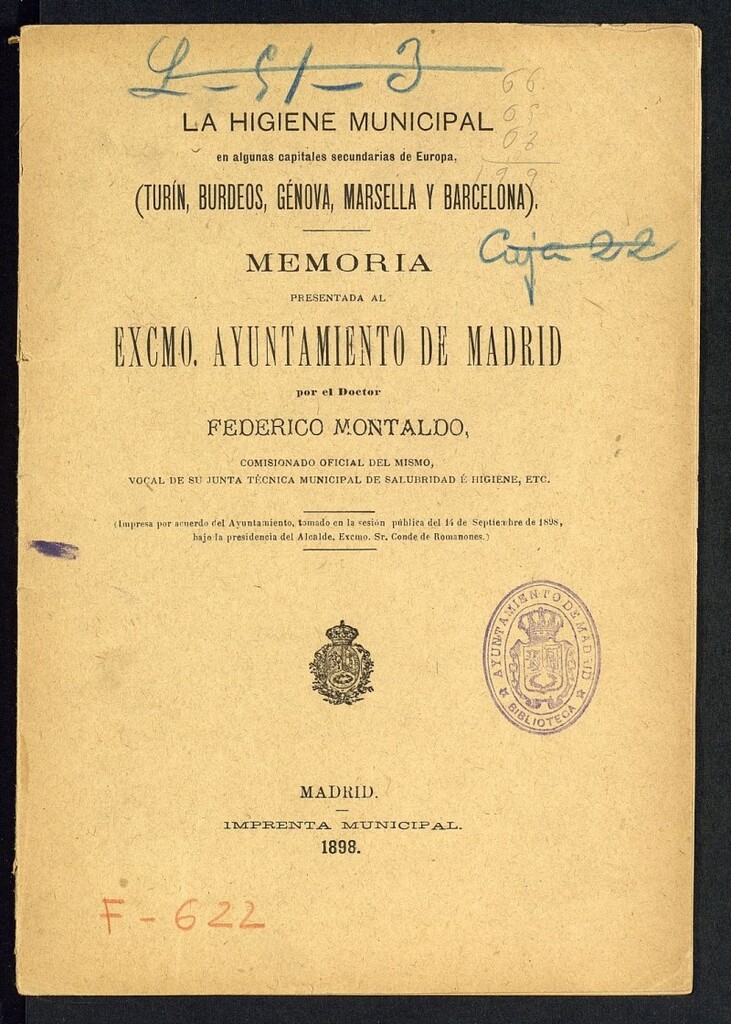 Miniatura de La higiene municipal en algunas capitales de Europa (Turín, Burdeos, Génova, Marsella y Barcelona) : Memoria presentada al Ayuntamiento de Madrid