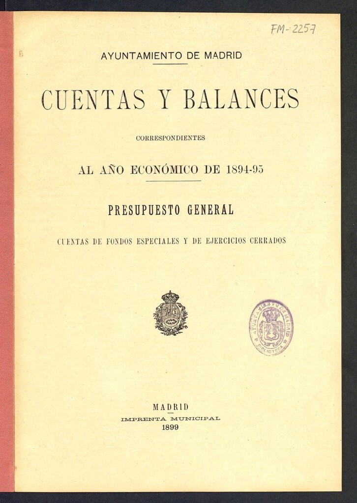 Miniatura de Cuentas y balances correspondientes al año económico de 1894-95