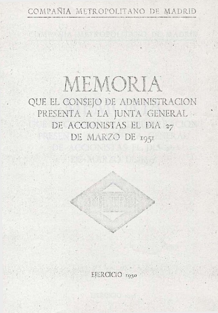 Miniatura de Memoria que el Consejo de Administración presenta a la Junta General de Accionistas del día 27 de marzo de 1951: Ejercicio 1950