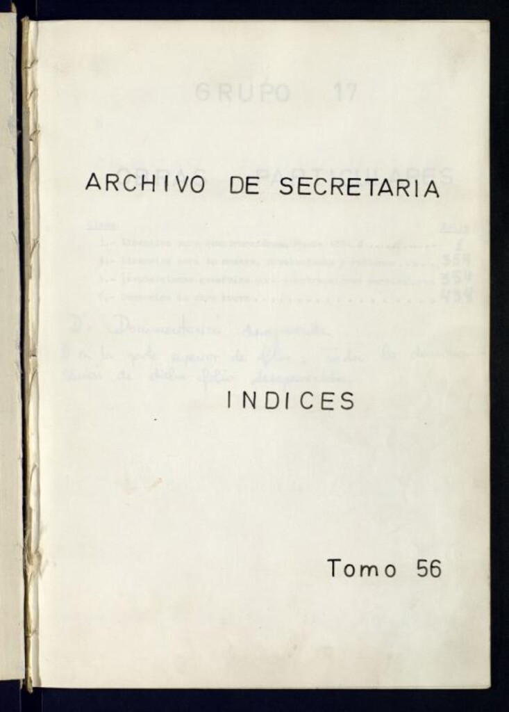 Miniatura de Inventario de Secretaría (Tomo 56): obras particulares (1524-1898)