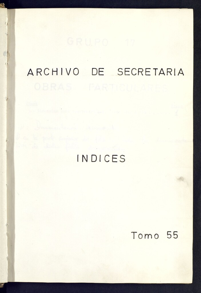 Miniatura de Inventario de Secretaría (Tomo 55): obras particulares (1873-1880)