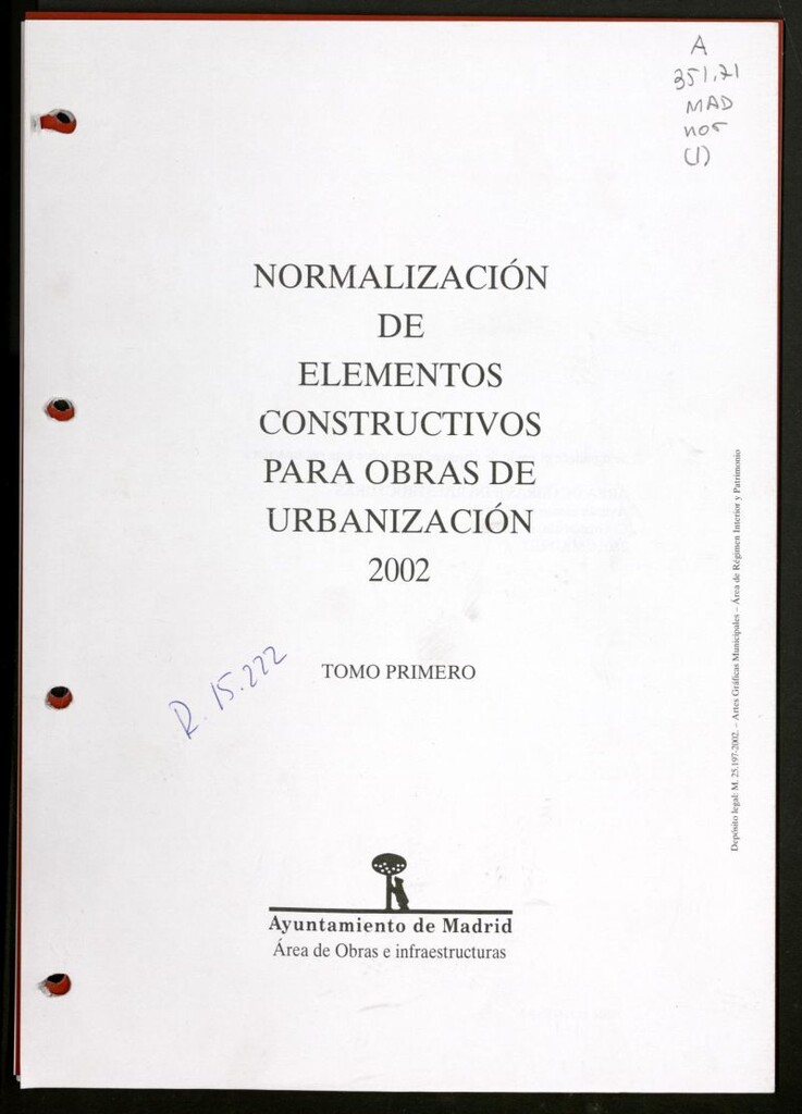 Miniatura de Normalizacion de elementos Constructivos para obra de urbanizacion 2002 volumen 1