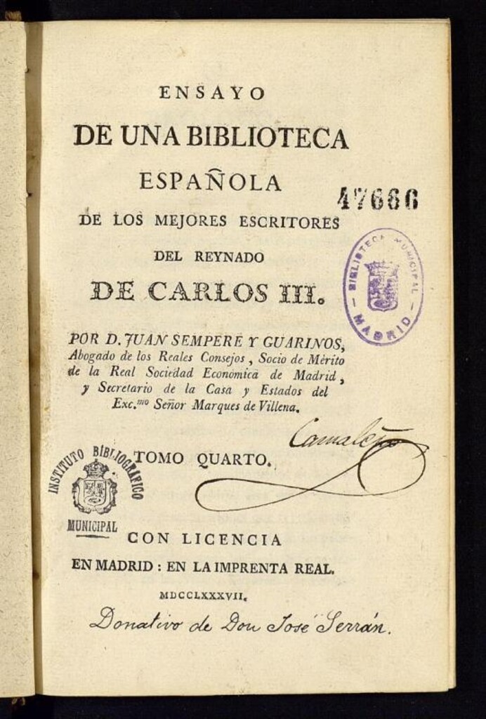 Miniatura de Ensayo de una biblioteca española de los mejores escritores del reynado de Carlos III