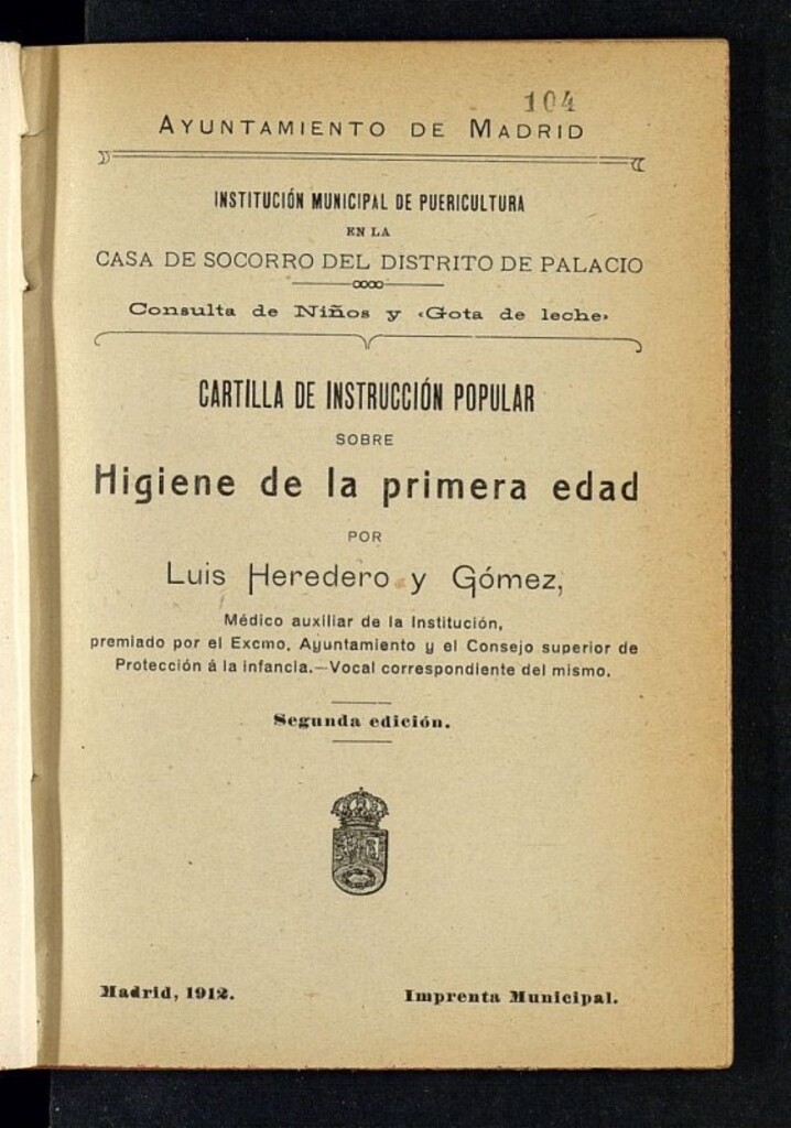 Miniatura de Cartilla de Instrucción popular sobre la higiene de la primera edad por D. Luis Heredero