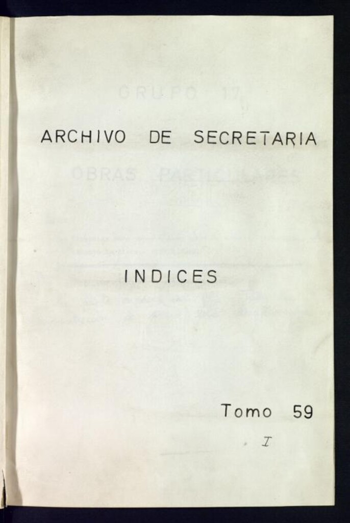 Miniatura de Inventario de Secretaría (Tomo 59 - I) : Obras particulares (1882-1892)