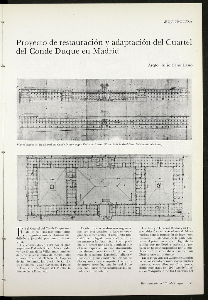 Miniatura de Proyecto de restauración y adaptación del cuartel del Conde Duque en Madrid
