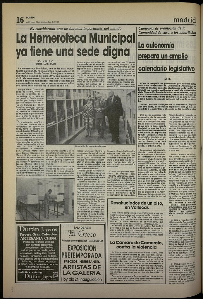 Miniatura de La Hemeroteca Municipal ya tiene una sede digna