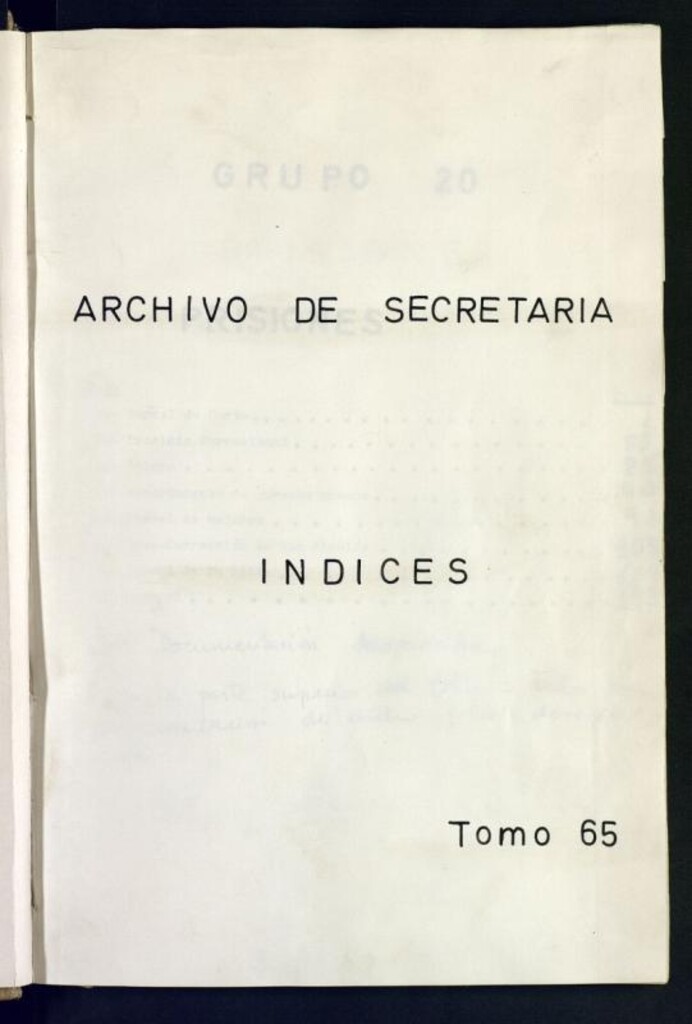 Miniatura de Inventario de Secretaría (Tomo 65) : Prisiones (1400-1898)
