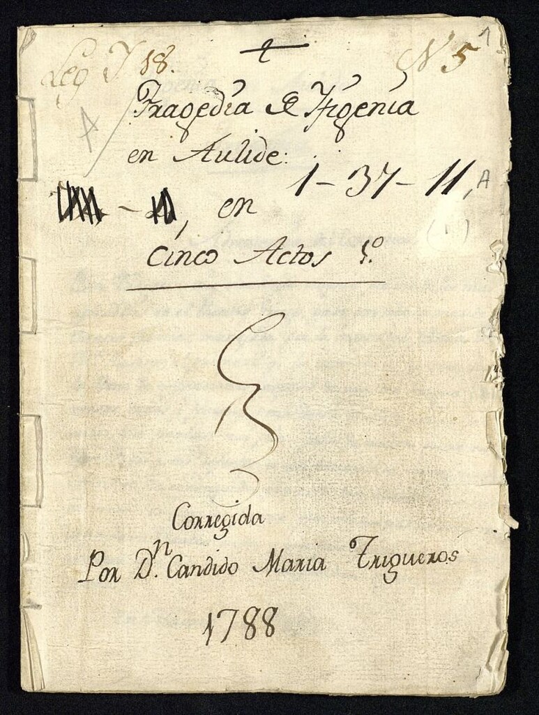 Miniatura de Tragedia de Ifigenia en Aulide : en cinco Actos