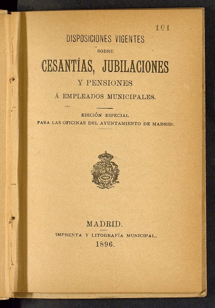Miniatura de Disposiciones sobre cesantías, jubilaciones y pensiones a Empleados municipales.