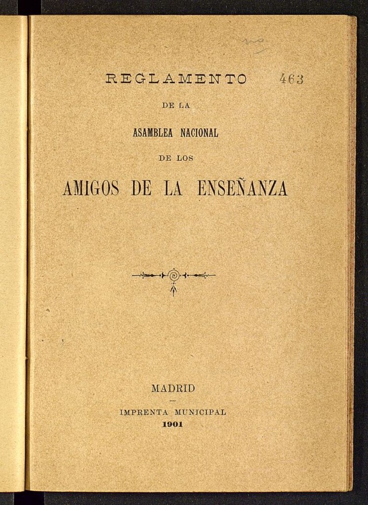 Miniatura de Reglamento de la Asamblea Nacional de los amigos de la enseñanza