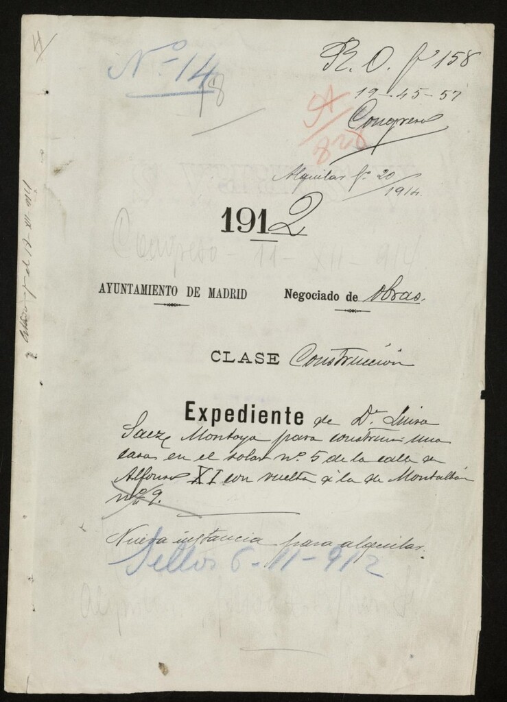 Miniatura de Expediente solicitud para construir una casa en el solar nº 5 de la calle de Alfonso XI c/v a montalbán nº 9.