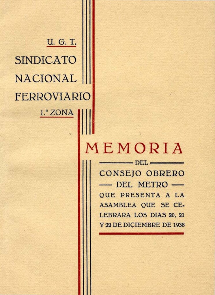 Miniatura de Memoria del Consejo obrero del Metro que presenta a la Asamblea que se celebrará los días 20, 21 y 22 de diciembre de 1938