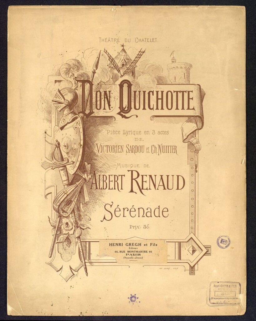 Miniatura de Don Quichotte. Sérénade : pièce lyrique en 3 actes et 20 tableaux