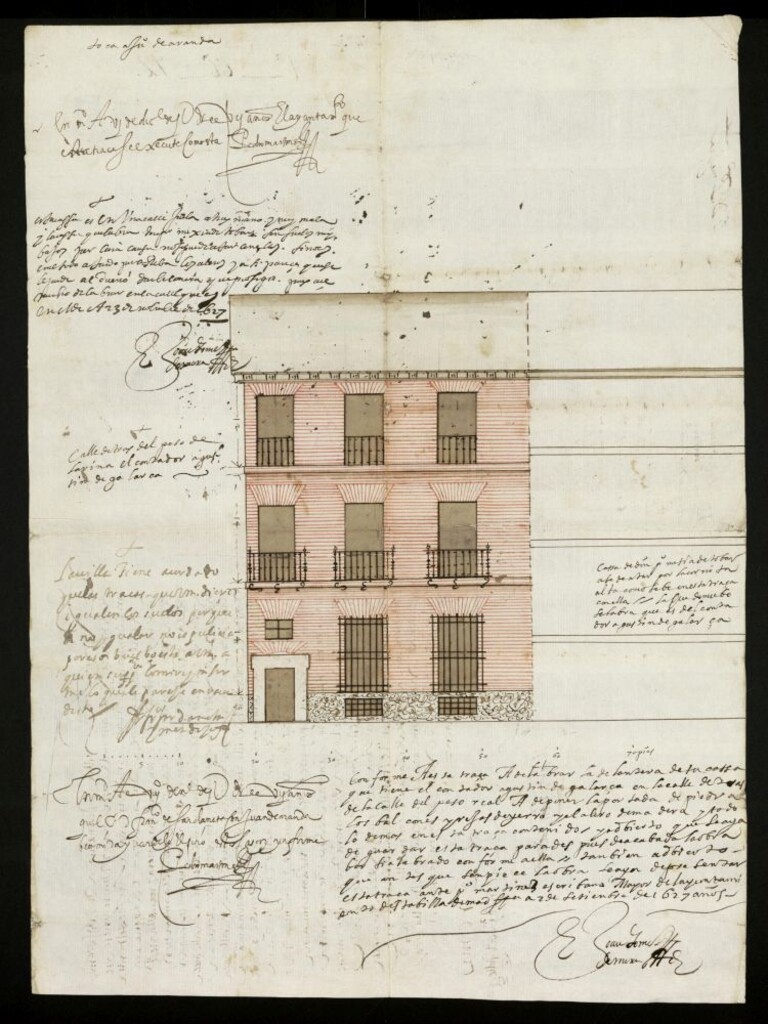 Miniatura de Fachada de la Casa del Contador Agustín de Galarça de la calle del Peso Real.
