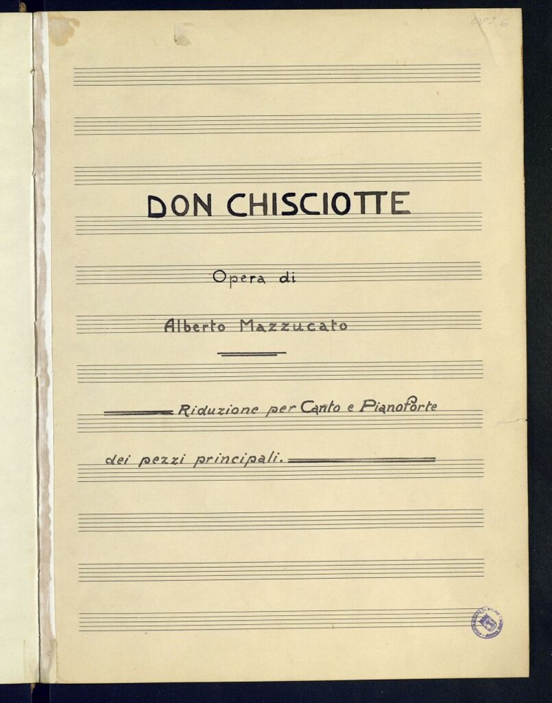 Miniatura de Don Chisciotte : riduzione per canto e pianoforte dei pezzi principali