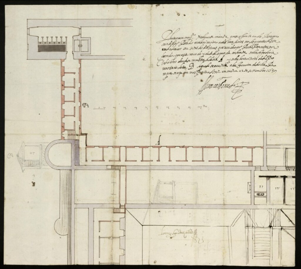 Miniatura de Alcázar Real. Aposentos y pasadizos para comunicar el Alcázar y las secretas del mismo. Planta.