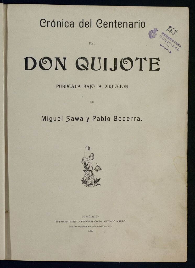 Miniatura de Crónica del centenario del Don Quijote