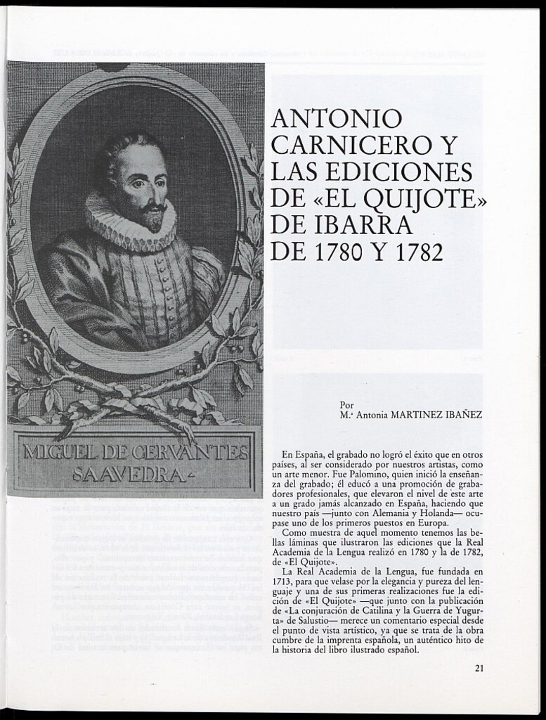 Miniatura de Antonio Carnicero y las ediciones de "El Quijote" de Ibarra de 1780 y 1782